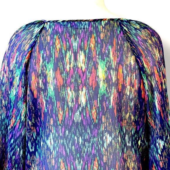 Liz Claiborne Woman 3/4 Sleeves Keyhole Sheered Tops Blouse Size 1X Multicolor - Picture 9 of 14